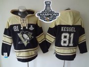 Wholesale Cheap Penguins #81 Phil Kessel Black Sawyer Hooded Sweatshirt 2017 Stanley Cup Finals Champions Stitched NHL Jersey