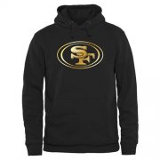 Wholesale Cheap Men's San Francisco 49ers Pro Line Black Gold Collection Pullover Hoodie