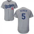 Wholesale Cheap Dodgers #5 Corey Seager Grey Flexbase Authentic Collection Stitched MLB Jersey