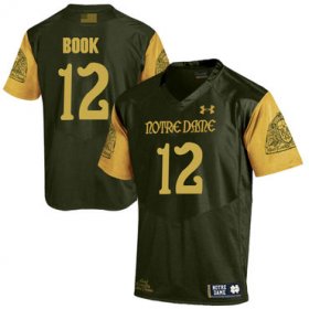 Wholesale Cheap Notre Dame Fighting Irish 12 Ian Book Olive Green College Football Jersey
