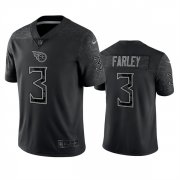 Wholesale Cheap Men's Tennessee Titans #3 Caleb Farley Black Reflective Limited Stitched Football Jersey
