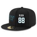 Wholesale Cheap Carolina Panthers #88 Greg Olsen Snapback Cap NFL Player Black with White Number Stitched Hat