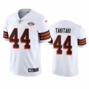 Wholesale Cheap Cleveland Browns 44 Sione Takitaki Nike 1946 Collection Alternate Vapor Limited NFL Jersey White