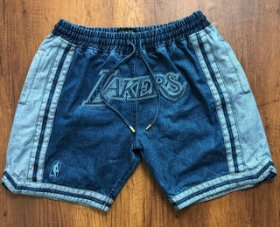 Wholesale Cheap Men\'s Los Angeles Lakers Light Blue Pockets Swingman Shorts