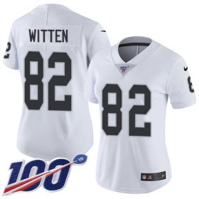 Wholesale Cheap Nike Raiders #82 Jason Witten White Women\'s Stitched NFL 100th Season Vapor Untouchable Limited Jersey