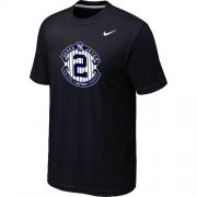 Wholesale Cheap Nike New York Yankees #2 Derek Jeter Official Final Season Commemorative Logo T-Shirt Black