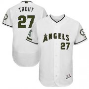 Wholesale Cheap Angels of Anaheim #27 Mike Trout White Flexbase Authentic Collection Memorial Day Stitched MLB Jersey