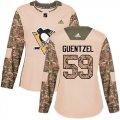 Wholesale Cheap Adidas Penguins #59 Jake Guentzel Camo Authentic 2017 Veterans Day Women's Stitched NHL Jersey