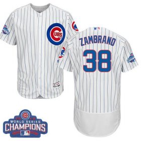 Wholesale Cheap Cubs #38 Carlos Zambrano White Flexbase Authentic Collection 2016 World Series Champions Stitched MLB Jersey