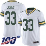 Wholesale Cheap Nike Packers #33 Aaron Jones White Men's Stitched NFL 100th Season Vapor Limited Jersey