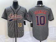 Wholesale Cheap Men's Houston Astros #10 Yuli Gurriel Number Grey Gridiron Cool Base Stitched Baseball Jersey1