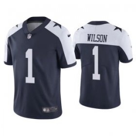 Wholesale Cheap Men\'s Dallas Cowboys #1 Cedrick Wilson Navy Thanksgiving Vapor Limited Stitched Jersey