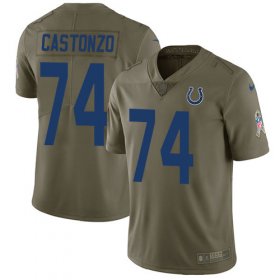 Wholesale Cheap Nike Colts #74 Anthony Castonzo Olive Youth Stitched NFL Limited 2017 Salute To Service Jersey