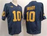 Cheap Men's Michigan Wolverines #10 Tom Brady 2023 F.U.S.E. Navy Stitched Jersey