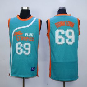 Wholesale Cheap Flint Tropics 69 Downtown Teal Semi Pro Movie Stitched Basketball Jersey