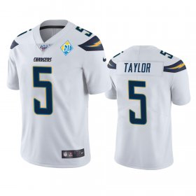 Wholesale Cheap Los Angeles Chargers #5 Tyrod Taylor White 60th Anniversary Vapor Limited NFL Jersey