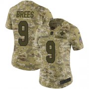 Wholesale Cheap Nike Saints #9 Drew Brees Camo Women's Stitched NFL Limited 2018 Salute to Service Jersey