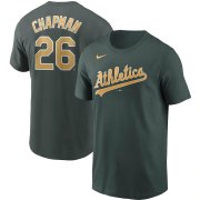 Wholesale Cheap Oakland Athletics #26 Matt Chapman Nike Name & Number T-Shirt Green