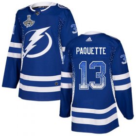 Cheap Adidas Lightning #13 Cedric Paquette Blue Home Authentic Drift Fashion 2020 Stanley Cup Champions Stitched NHL Jersey