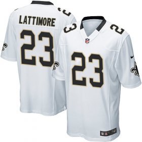 Wholesale Cheap Nike Saints #23 Marshon Lattimore White Youth Stitched NFL Elite Jersey