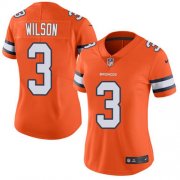 Wholesale Cheap Women's Denver Broncos #3 Russell Wilson Orange Color Rush Limited Stitched Jersey(Run Small)