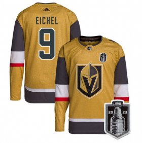 Wholesale Cheap Men\'s Vegas Golden Knights #9 Jack Eichel Gold 2023 Stanley Cup Final Stitched Jersey