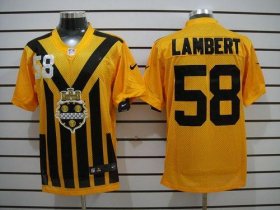 Wholesale Cheap Nike Steelers #58 Jack Lambert Gold 1933s Throwback Men\'s Stitched NFL Elite Jersey