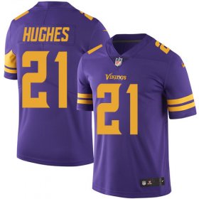 Wholesale Cheap Nike Vikings #21 Mike Hughes Purple Men\'s Stitched NFL Limited Rush Jersey