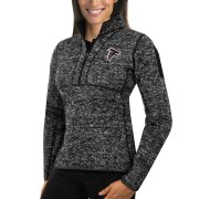 Wholesale Cheap Atlanta Falcons Antigua Women's Fortune Half-Zip Sweater Heather Black