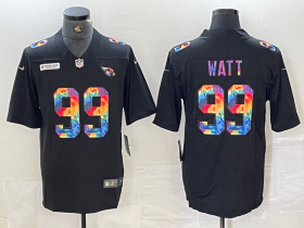 Cheap Men\'s Arizona Cardinals #99 JJ Watt Black Multi Color Black 2020 Crucial Catch Vapor Untouchable Nike Limited Jersey