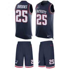 Wholesale Cheap Nike Patriots #25 Terrence Brooks Navy Blue Team Color Men\'s Stitched NFL Limited Tank Top Suit Jersey