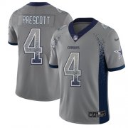 Wholesale Cheap Nike Cowboys #4 Dak Prescott Gray Men's Stitched NFL Limited Rush Drift Fashion Jersey