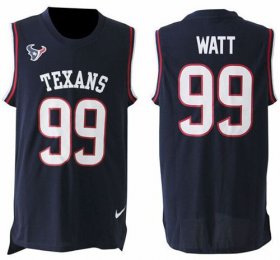 Wholesale Cheap Nike Texans #99 J.J. Watt Navy Blue Team Color Men\'s Stitched NFL Limited Tank Top Jersey