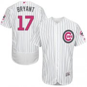 Wholesale Cheap Cubs #17 Kris Bryant White(Blue Strip) Flexbase Authentic Collection Mother's Day Stitched MLB Jersey