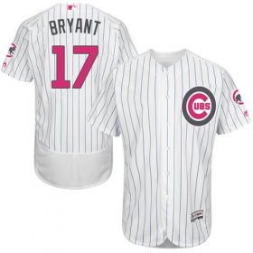 Wholesale Cheap Cubs #17 Kris Bryant White(Blue Strip) Flexbase Authentic Collection Mother\'s Day Stitched MLB Jersey