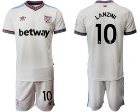 Wholesale Cheap West Ham United #10 Lanzini Away Soccer Club Jersey