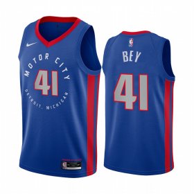 Wholesale Cheap Nike Pistons #41 Saddiq Bey Blue NBA Swingman 2020-21 City Edition Jersey