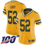 Wholesale Cheap Nike Packers #52 Rashan Gary Yellow Women's Stitched NFL Limited Rush 100th Season Jersey