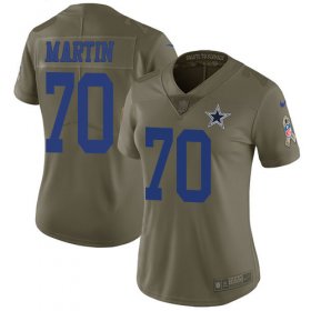Wholesale Cheap Nike Cowboys #70 Zack Martin Olive Women\'s Stitched NFL Limited 2017 Salute to Service Jersey