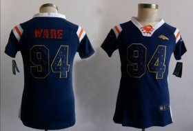 Wholesale Cheap Nike Broncos #94 DeMarcus Ware Navy Blue Women\'s Stitched NFL Elite Draft Him Shimmer Jersey