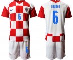 Wholesale Cheap Men 2020-2021 European Cup Croatia home red 6 Nike Soccer Jersey