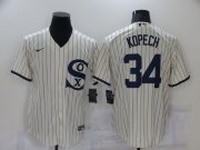 Wholesale Cheap Men's Chicago White Sox #34 Michael Kopech 2021 Cream Field of Dreams Name Cool Base Stitched Nike Jersey
