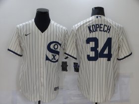 Wholesale Cheap Men\'s Chicago White Sox #34 Michael Kopech 2021 Cream Field of Dreams Name Cool Base Stitched Nike Jersey