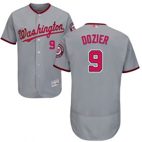 Wholesale Cheap Nationals #9 Brian Dozier Grey Flexbase Authentic Collection Stitched MLB Jersey