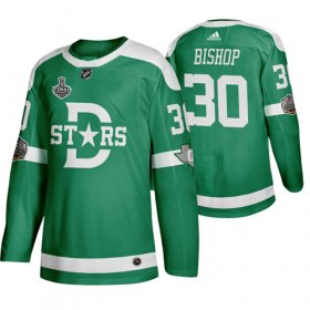 Wholesale Cheap Adidas Dallas Stars #30 Ben Bishop Men\'s Green 2020 Stanley Cup Final Stitched Classic Retro NHL Jersey