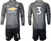 Wholesale Cheap Men 2020-2021 club Manchester united away long sleeve 3 black Soccer Jerseys