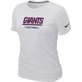 Wholesale Cheap Women\'s Nike New York Giants Sideline Legend Authentic Font T-Shirt White