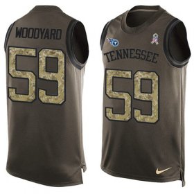Wholesale Cheap Nike Titans #59 Wesley Woodyard Green Men\'s Stitched NFL Limited Salute To Service Tank Top Jersey
