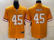 Wholesale Cheap Men's Tampa Bay Buccaneers #45 Devin White Yellow Limited Stitched Throwback Jersey