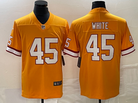 Wholesale Cheap Men\'s Tampa Bay Buccaneers #45 Devin White Yellow Limited Stitched Throwback Jersey
